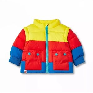 Toddler Lego x Target colorblock puffer jacket vest